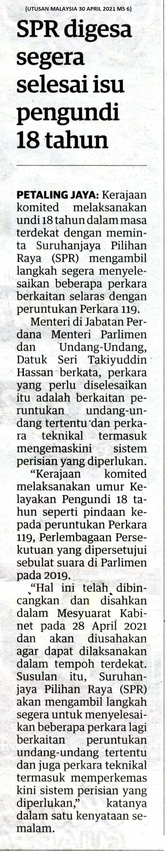 utusan 30 april