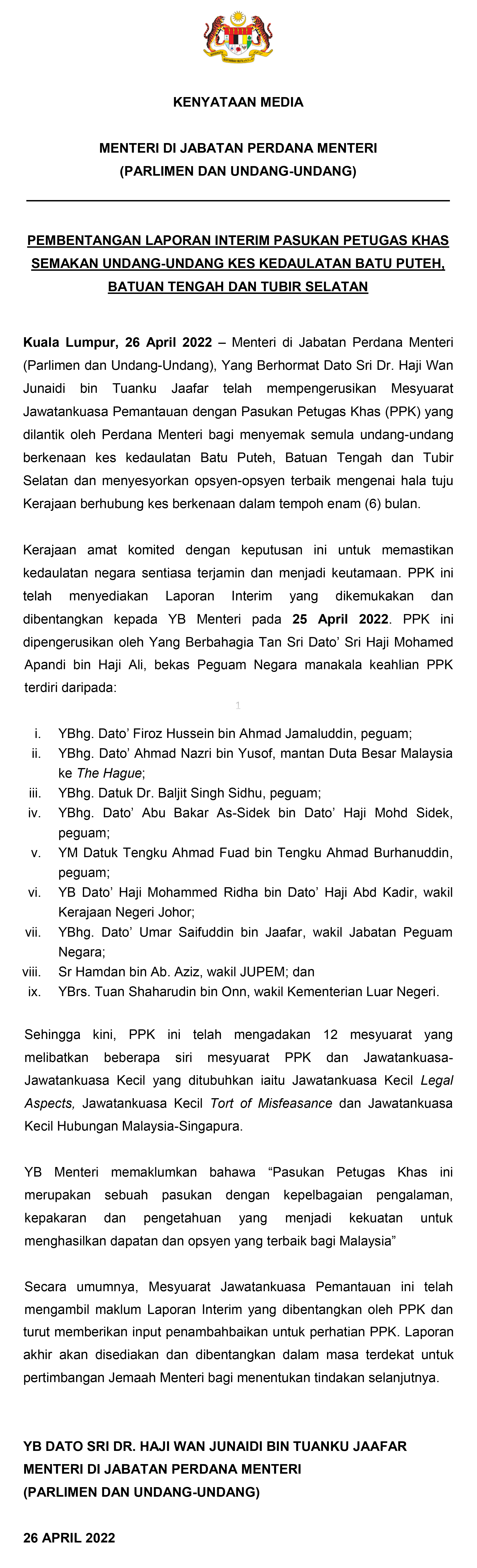 26 APRIL 2022   KENYATAAN MEDIA LAPORAN INTERIM PPK BATU PUTEH v2 (P) 1