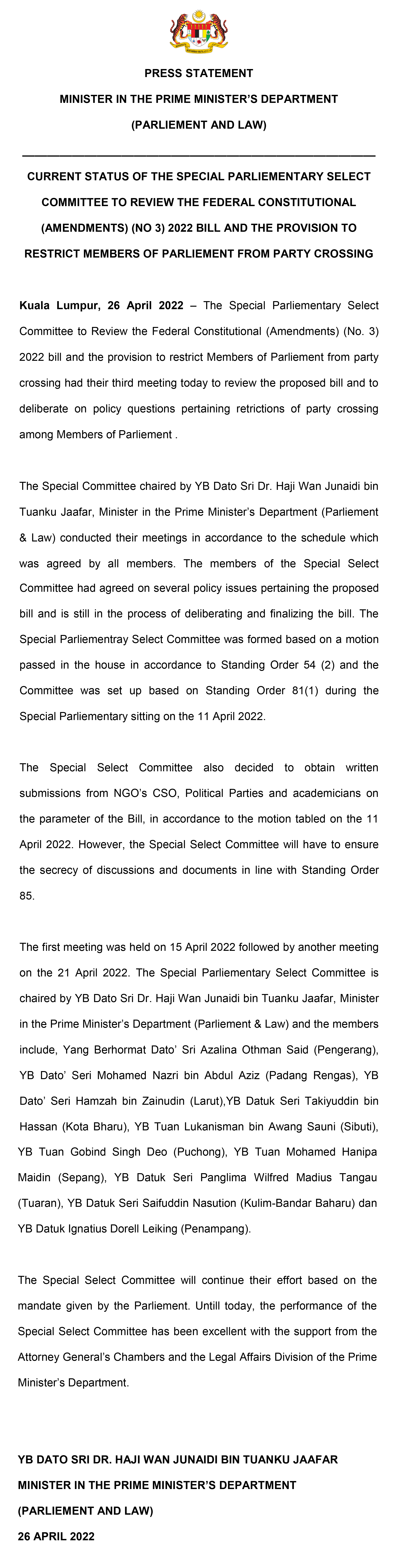 PRESS STATEMENT (P) (V2) 1