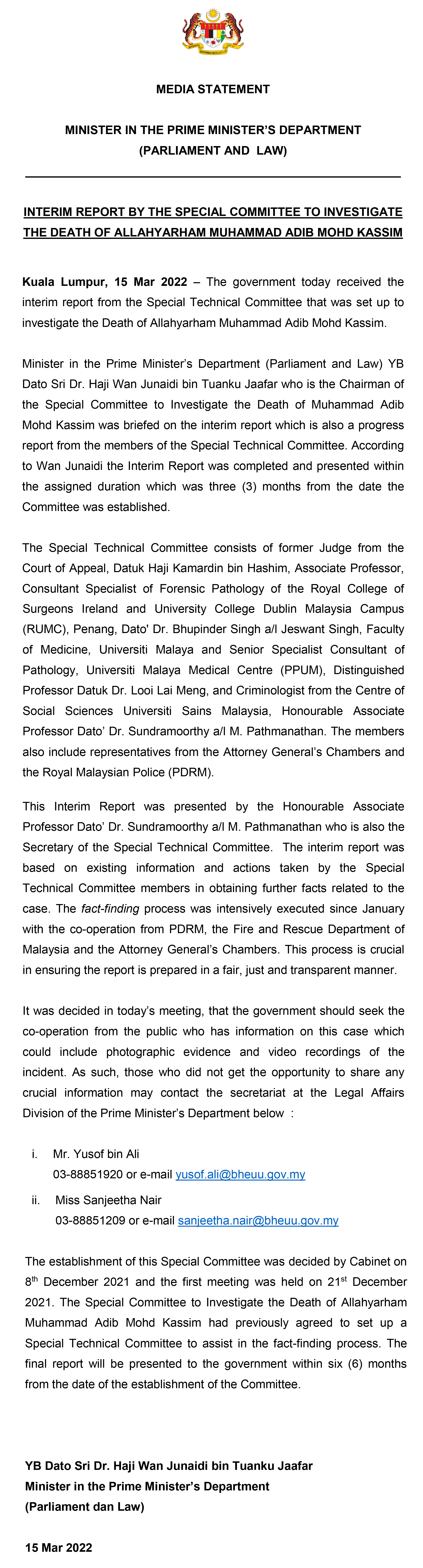 Press Statement   Adib (P)eng 1